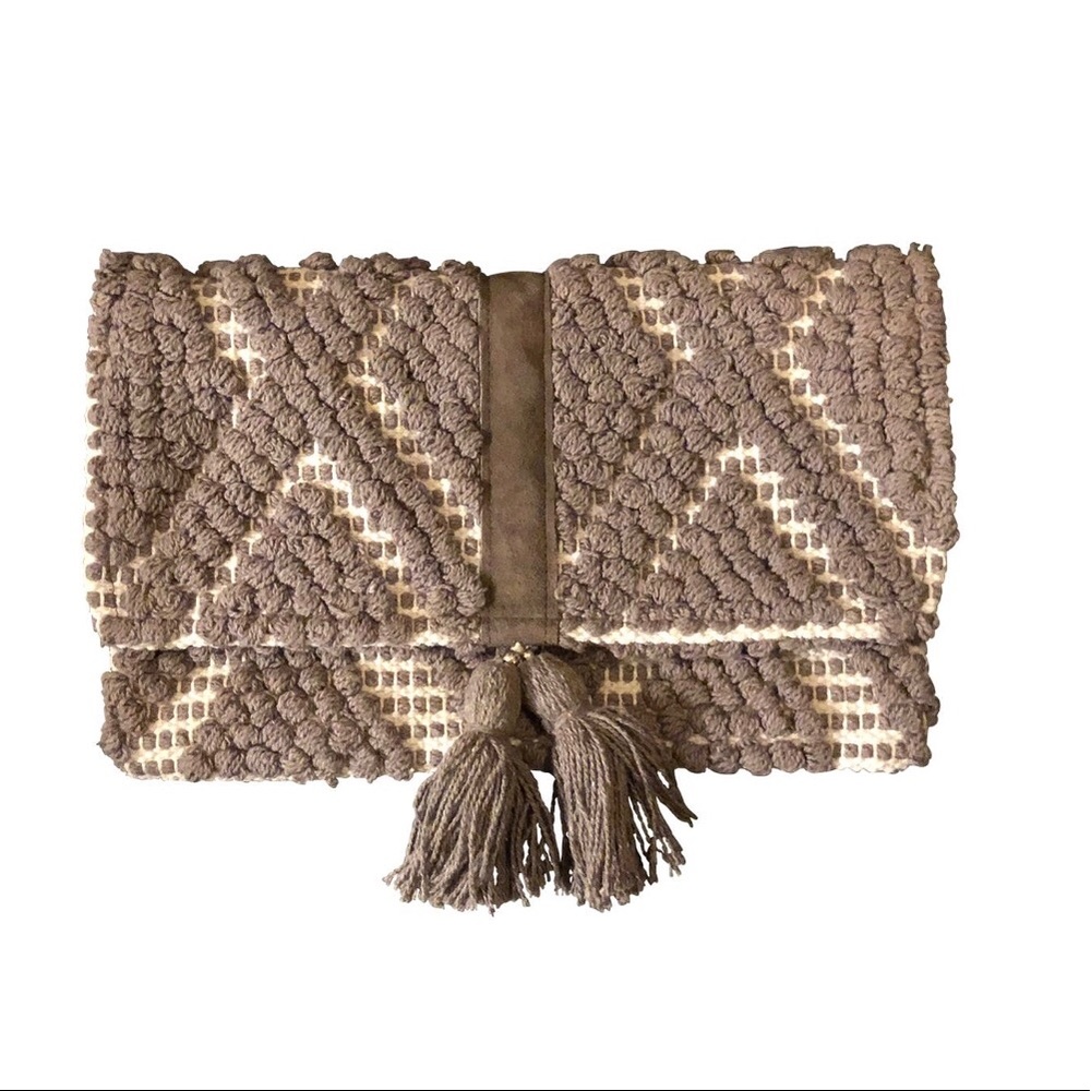Taupe Foldover Clutch purse